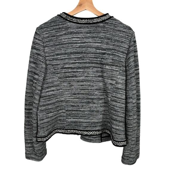 Talbots Women's Blazer  Size Large Textured Ornate Trim Career Open Front Jacket - Picture 2 of 9